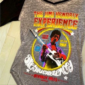 Jimmy Hendrix burn out tee in grey 3/4 sleeve
